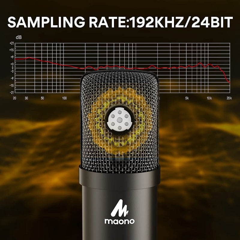 MAONO USB Microphone Kit 192KHZ/24BIT AU-A04T PC Condenser Podcast Streaming Cardioid Mic Plug & Play for Computer, YouTube, Gaming Recording - Image 2